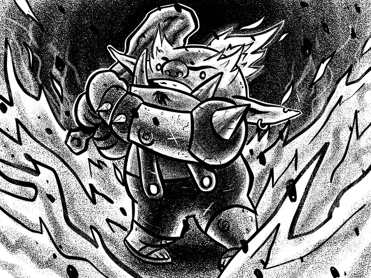 Fire ogre through the sparks