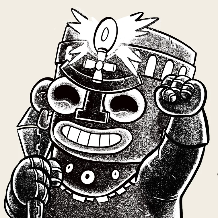 Rain God grins, chain ready