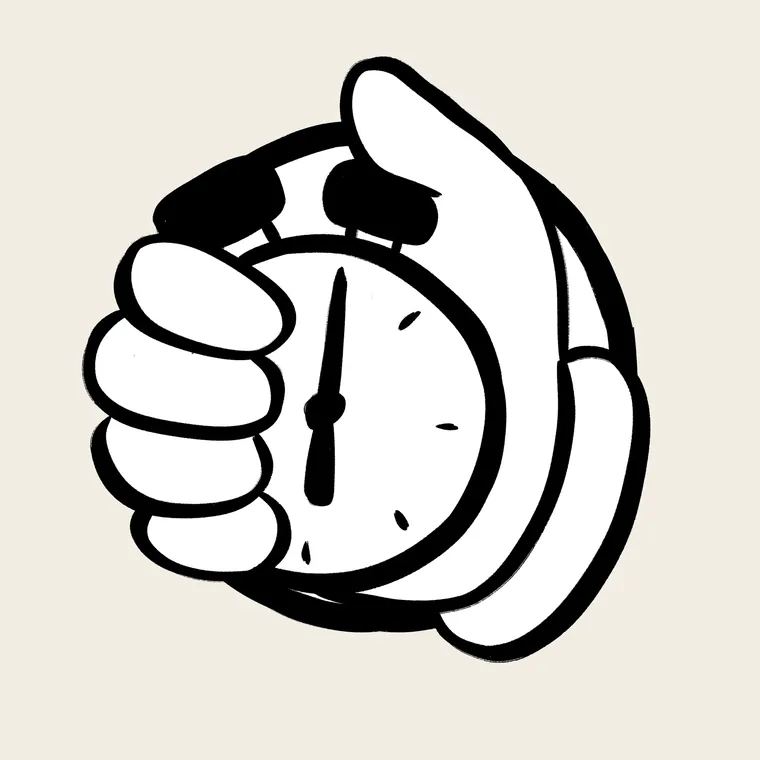 Hand on the stopwatch