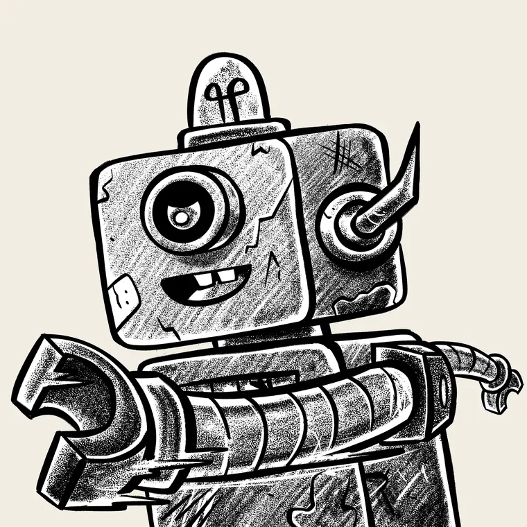 Wild Roboto's bad tooth grin