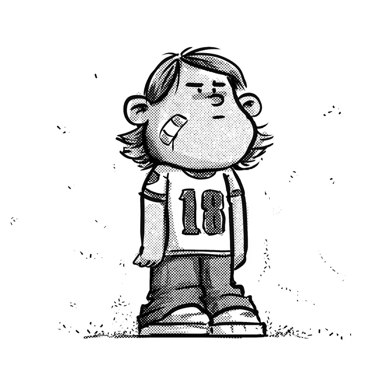 Number 18, band-aid nose
