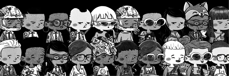 The whole crew, tiny