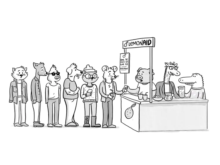 Animals queued at LemonAID