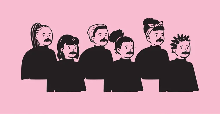 Moustache club, pink edition