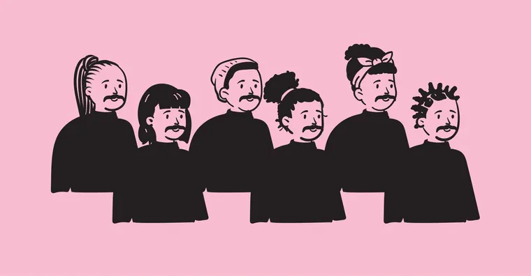 Same seven, now mustached