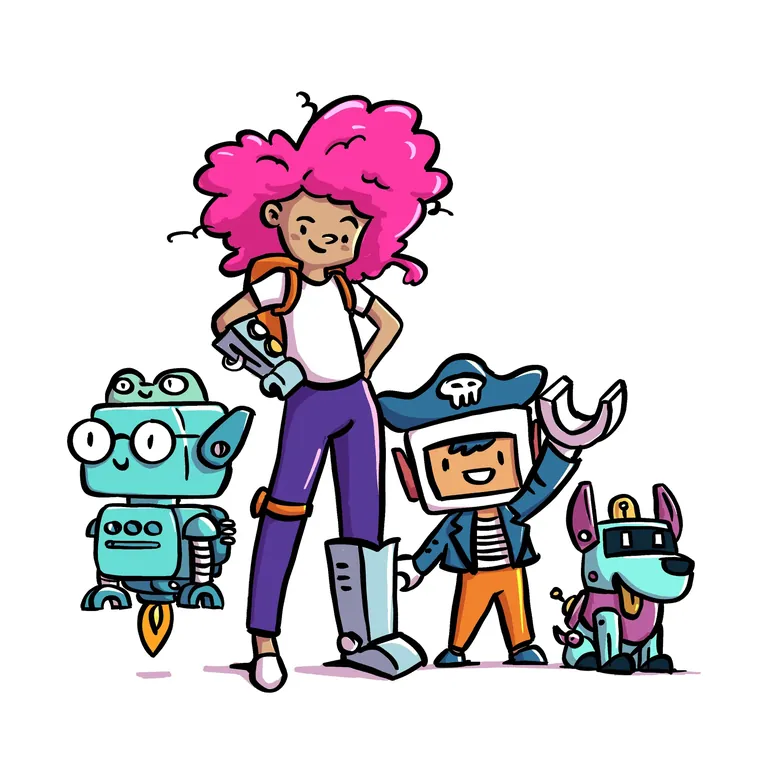 The crew, colored up