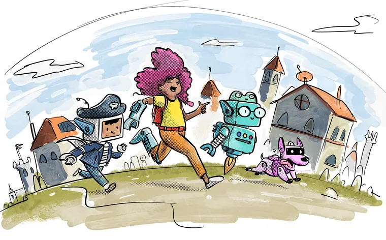Robyn runs through town
