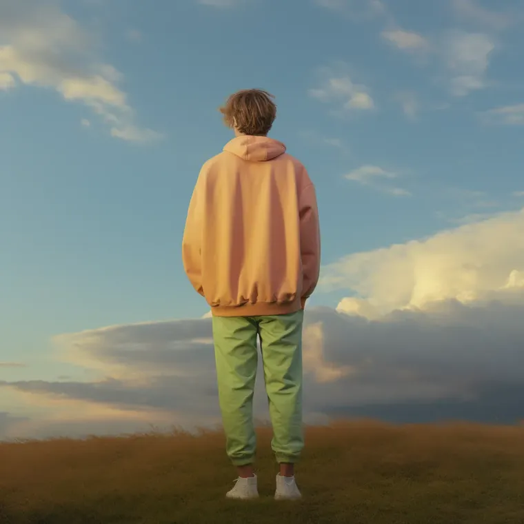 Kid facing the sky