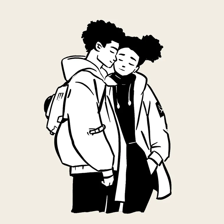 Head on his shoulder