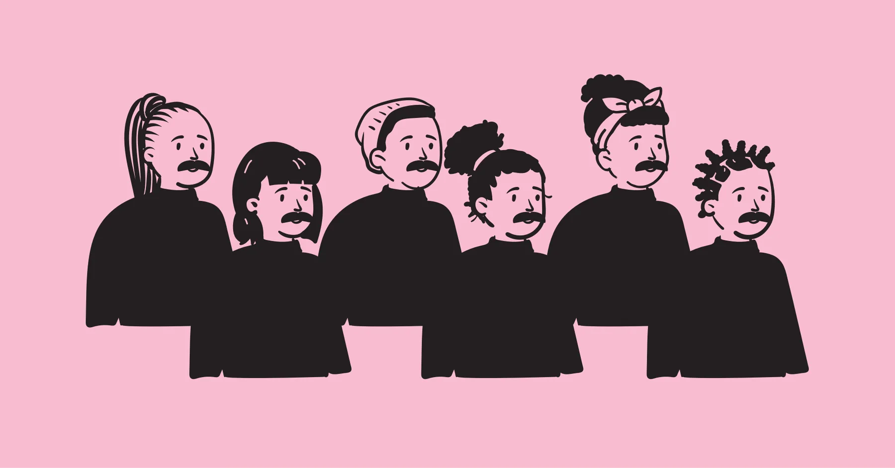 Moustache study, one